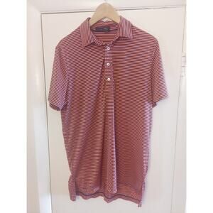Ralph LaurenRLX Golf Polo Shirt Mens Sz Medium Blue Coral Striped Stretch